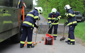 Simulovaná činnost použití absorbentu na vyteklou naftu